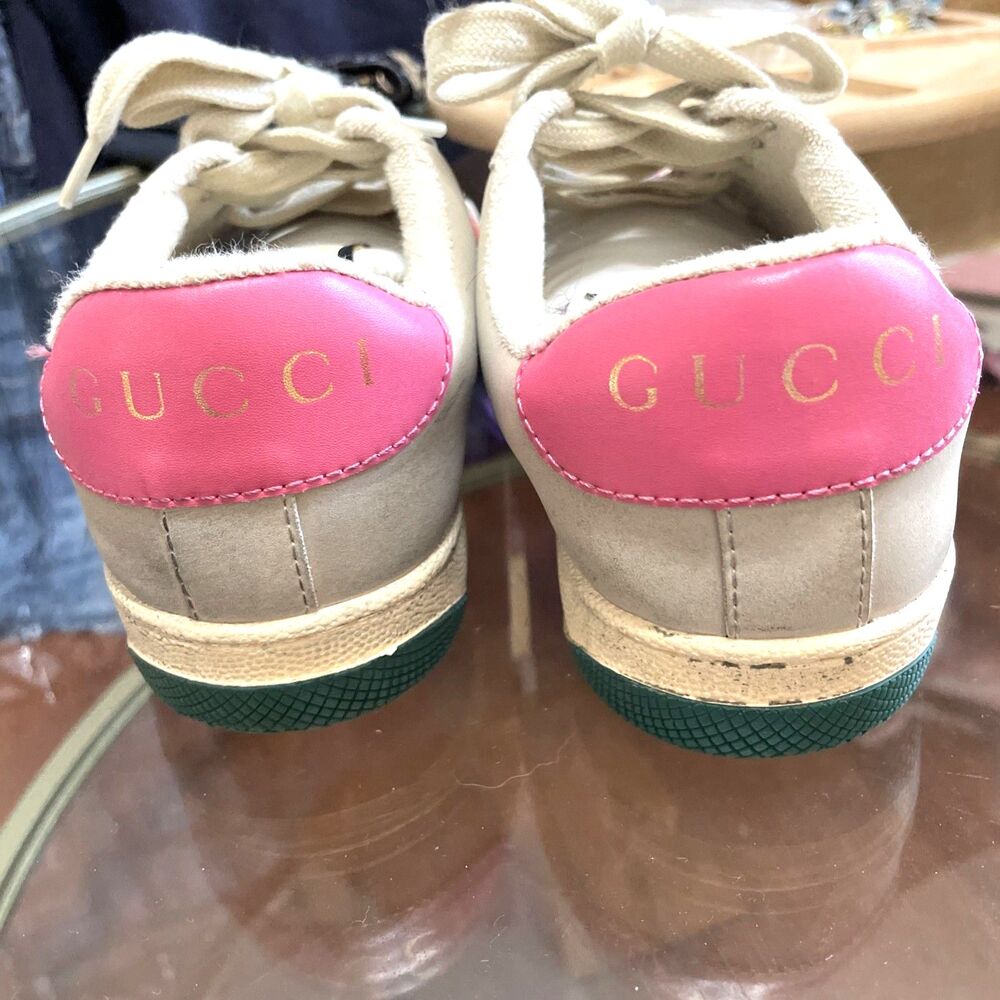 Gucci Screener GG Motif Women's Sneakers Butter color Red  Sz 8 $1000 - Picture 6 of 10